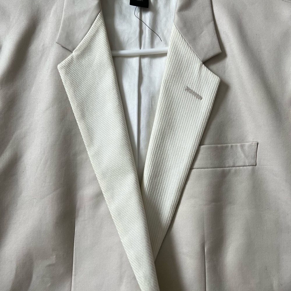 COPY - Marc by Marc Jacobs suit jacket. The color is cream with white corduroy …
